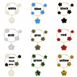 6 (large and small flowers) with a bracelet